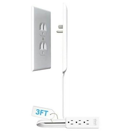 Sleek Socket Wall Outlet Concealer With 3 Ft Extension Cord With Multiple Outlets
