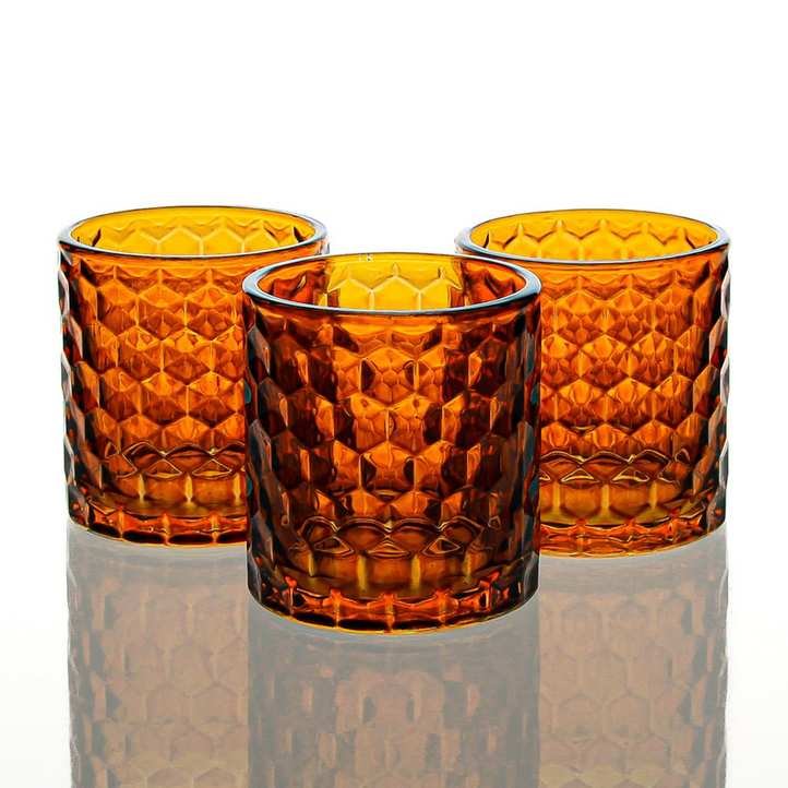 Richland Amber Chunky Honeycomb Glass Votive &amp;amp; Tealight Holder Set of 48